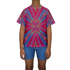 Burst Radiate Glow Vivid Colorful Kids  Short Sleeve Swimwear by Nexatart