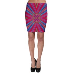 Burst Radiate Glow Vivid Colorful Bodycon Skirt by Nexatart