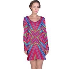 Burst Radiate Glow Vivid Colorful Long Sleeve Nightdress by Nexatart