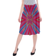 Burst Radiate Glow Vivid Colorful Midi Beach Skirt by Nexatart