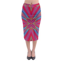 Burst Radiate Glow Vivid Colorful Midi Pencil Skirt by Nexatart