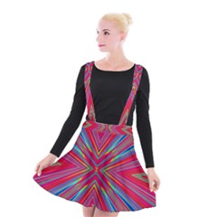 Burst Radiate Glow Vivid Colorful Suspender Skater Skirt by Nexatart