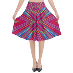 Burst Radiate Glow Vivid Colorful Flared Midi Skirt by Nexatart