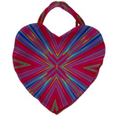 Burst Radiate Glow Vivid Colorful Giant Heart Shaped Tote by Nexatart