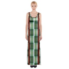 Fabric Textile Texture Green White Maxi Thigh Split Dress by Nexatart