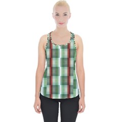 Fabric Textile Texture Green White Piece Up Tank Top