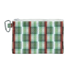 Fabric Textile Texture Green White Canvas Cosmetic Bag (medium)