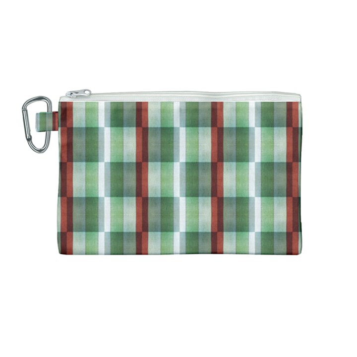 Fabric Textile Texture Green White Canvas Cosmetic Bag (Medium)