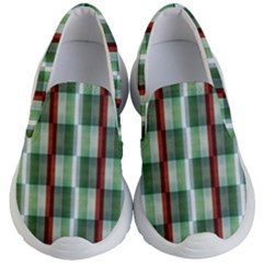 Fabric Textile Texture Green White Kid s Lightweight Slip Ons by Nexatart