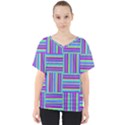 Geometric Textile Texture Surface V-Neck Dolman Drape Top View1