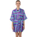 Geometric Textile Texture Surface Quarter Sleeve Kimono Robe View1