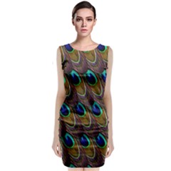 Peacock Feathers Bird Plumage Classic Sleeveless Midi Dress by Nexatart