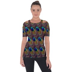 Peacock Feathers Bird Plumage Short Sleeve Top by Nexatart