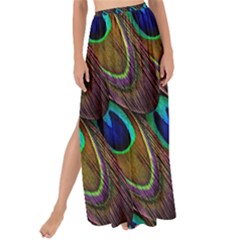 Peacock Feathers Bird Plumage Maxi Chiffon Tie-up Sarong