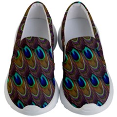 Peacock Feathers Bird Plumage Kid s Lightweight Slip Ons by Nexatart