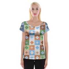 Fabric Textile Textures Cubes Cap Sleeve Tops by Nexatart