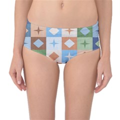 Fabric Textile Textures Cubes Mid-waist Bikini Bottoms by Nexatart