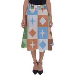 Fabric Textile Textures Cubes Perfect Length Midi Skirt by Nexatart