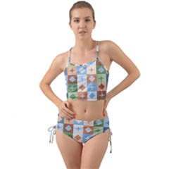 Fabric Textile Textures Cubes Mini Tank Bikini Set