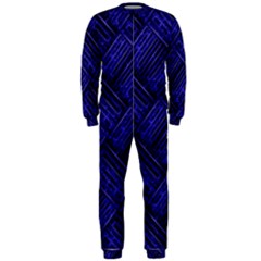 Cobalt Blue Weave Texture Onepiece Jumpsuit (men)  by Nexatart