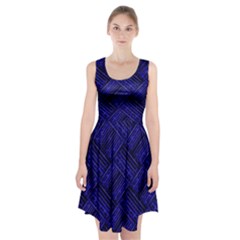 Cobalt Blue Weave Texture Racerback Midi Dress by Nexatart