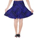 Cobalt Blue Weave Texture Velvet High Waist Skirt View2