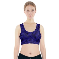 Cobalt Blue Weave Texture Sports Bra With Pocket by Nexatart