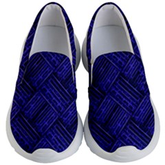 Cobalt Blue Weave Texture Kid s Lightweight Slip Ons