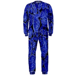 Neon Abstract Cobalt Blue Wood Onepiece Jumpsuit (men)  by Nexatart