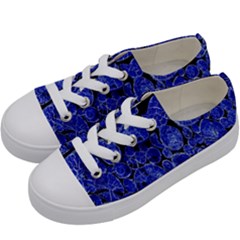 Neon Abstract Cobalt Blue Wood Kids  Low Top Canvas Sneakers by Nexatart