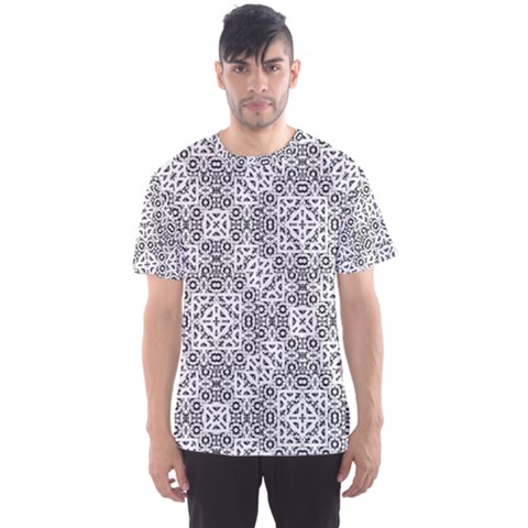 Black And White Oriental Ornate Men s Sports Mesh Tee by dflcprints