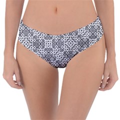 Black And White Oriental Ornate Reversible Classic Bikini Bottoms by dflcprints