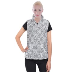 Black And White Oriental Ornate Women s Button Up Vest by dflcprints