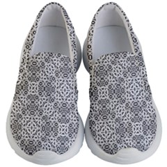 Black And White Oriental Ornate Kid s Lightweight Slip Ons by dflcprints