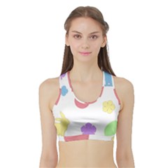 Easter Patches  Sports Bra With Border by Valentinaart