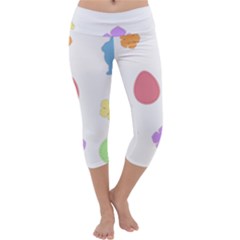 Easter Patches  Capri Yoga Leggings by Valentinaart