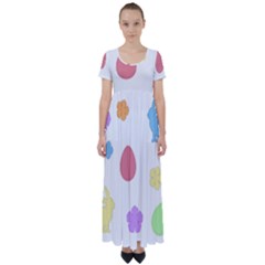 Easter Patches  High Waist Short Sleeve Maxi Dress