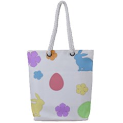 Easter Patches  Full Print Rope Handle Tote (small) by Valentinaart