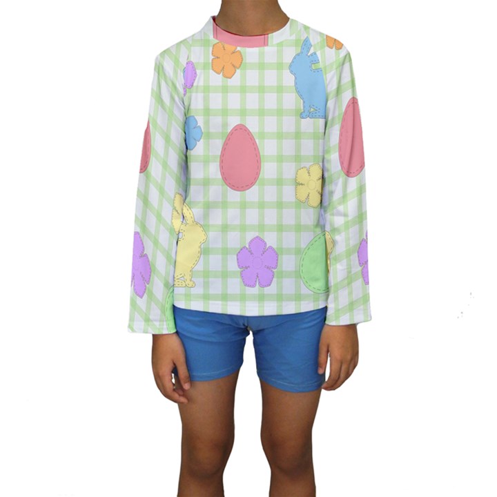 Easter Patches  Kids  Long Sleeve Swimwear