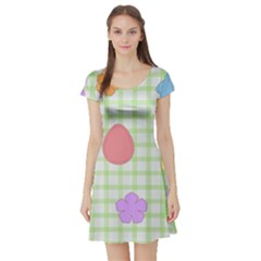 Easter Patches  Short Sleeve Skater Dress by Valentinaart