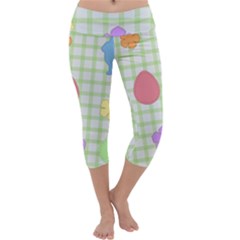 Easter Patches  Capri Yoga Leggings by Valentinaart