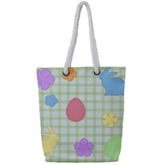 Easter Patches  Full Print Rope Handle Tote (small) by Valentinaart