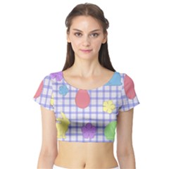 Easter Patches  Short Sleeve Crop Top by Valentinaart