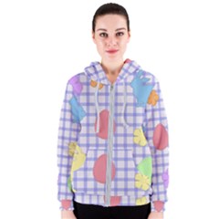 Easter Patches  Women s Zipper Hoodie by Valentinaart