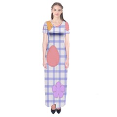 Easter Patches  Short Sleeve Maxi Dress by Valentinaart