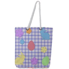 Easter Patches  Full Print Rope Handle Tote (large) by Valentinaart