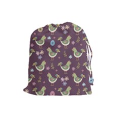 Easter Pattern Drawstring Pouches (large)  by Valentinaart