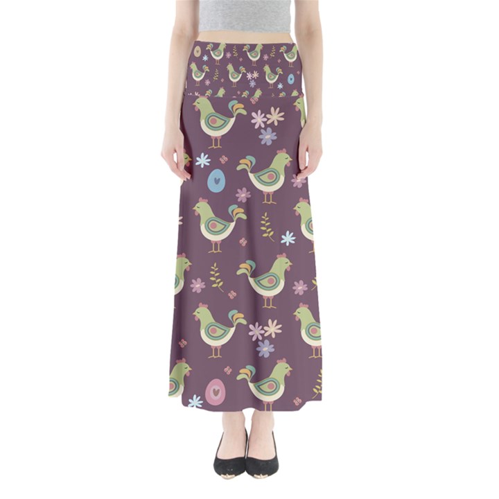 Easter Pattern Full Length Maxi Skirt