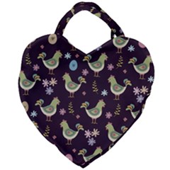 Easter Pattern Giant Heart Shaped Tote by Valentinaart