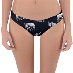 Rhino Pattern Reversible Hipster Bikini Bottoms by Valentinaart